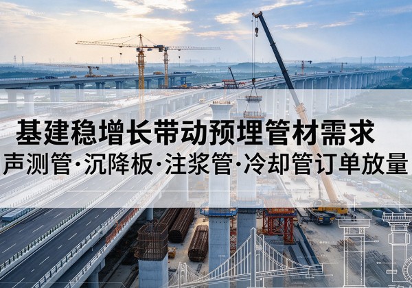 林周基建稳增长带动预埋监测管材需求，声测管、沉降板、注浆管订单持续放量