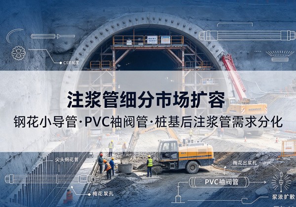 林周注浆管细分市场扩容，隧道钢花小导管、PVC 袖阀管、桩基后注浆管需求分化